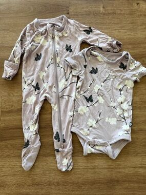 Kyte BABY Cherry Blossom Footie & bodysuit multiple sizes NB 0-3